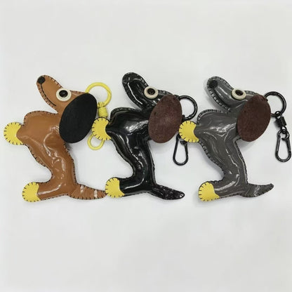 Dyed Black Key Chain Featuring Durable PU Leather Material