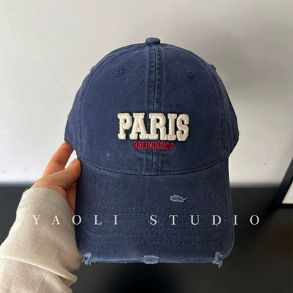 Vintage Style Unisex Baseball Cap With Curved Brim Featuring UV Protection, Cotton Material And Embroidery Craft