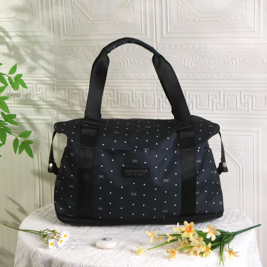 Solid Color Nylon Travel Bag With Large Capacity And Sling Strap For Unisex