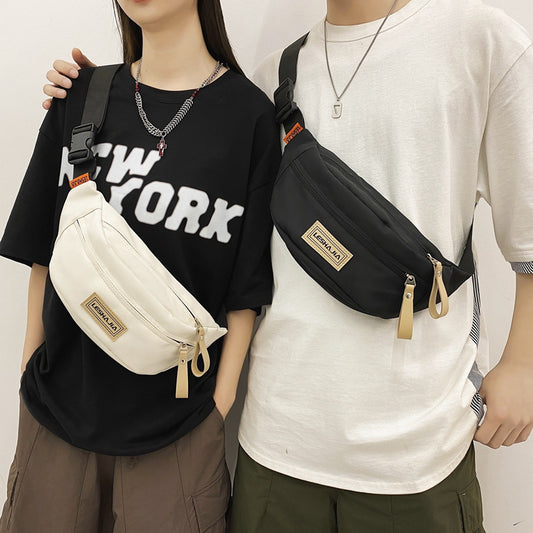 Unisex Solid Color Oxford Cloth Crossbody Bag With Single Shoulder Strap For Sports And Casual Use