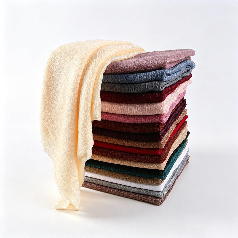 Solid Color Polyester Shawl Scarf In Multicolor For All Seasons