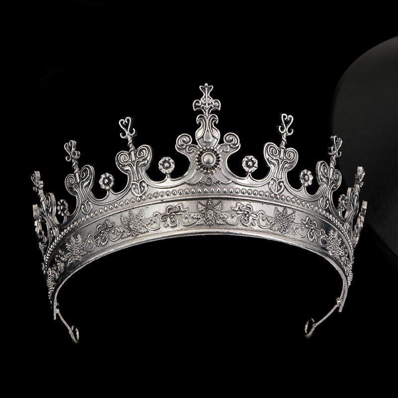 Baroque Style Crown Hair Accessory In Gold Alloy, Unisex, Perfect For Wedding Season