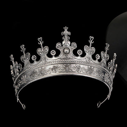 Baroque Style Crown Hair Accessory In Gold Alloy, Unisex, Perfect For Wedding Season