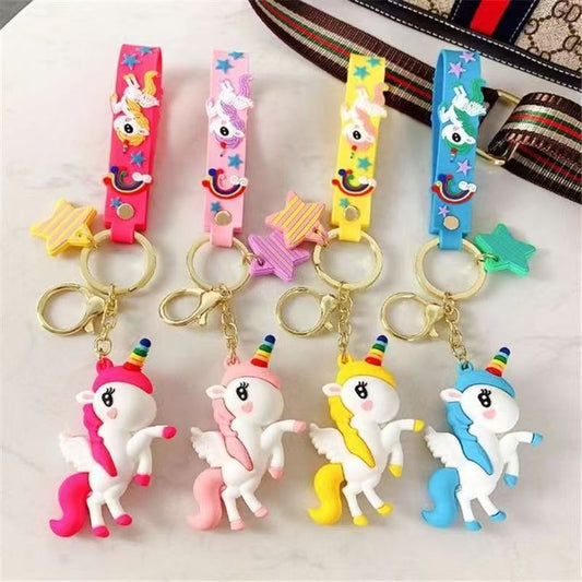 Animal Key Chain Bag Charm In Rainbow Color For New Year Celebration, Made With Durable PVC Material