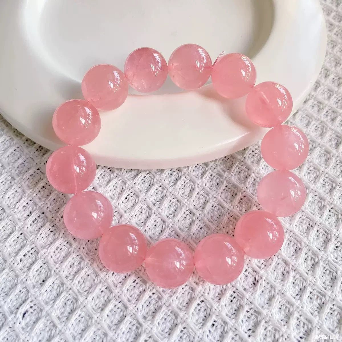 Sweet Geometric Crystal Bracelet For Women With Natural Pink 7-8mm Beaded Pearls