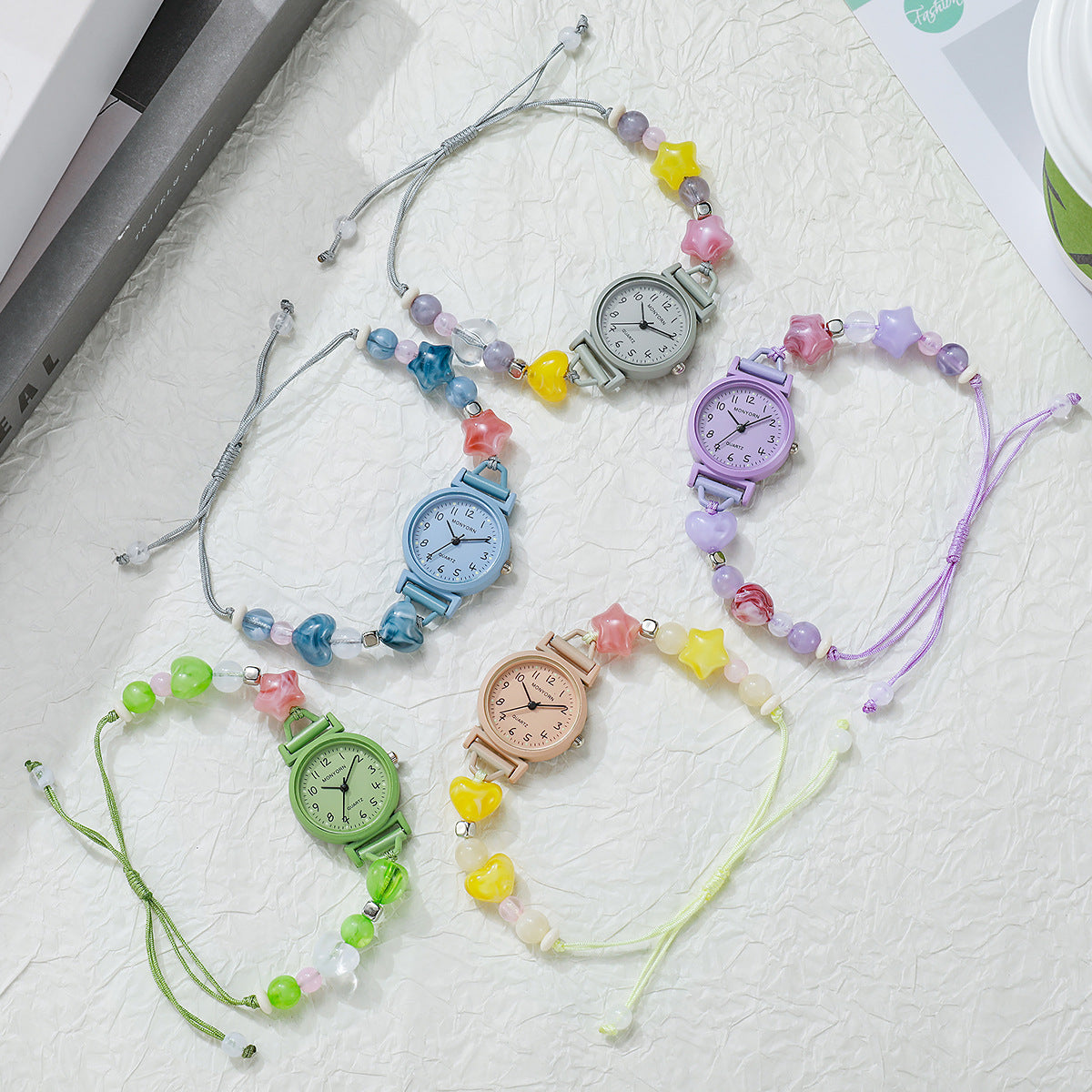 Women's Quartz Watch With Braid Strap, Round Dial, Ordinary Glass Mirror, And Pointer Display