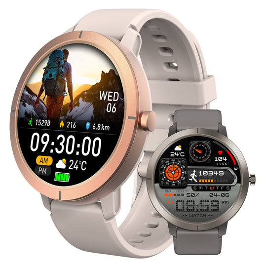 Unisex Smart Watch With Round Dial, Silica Gel Strap, Ordinary Glass Mirror, And Number Display