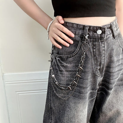 Unisex Hip-Hop Alloy Waist Chain Featuring Durable Design For Stylish Streetwear