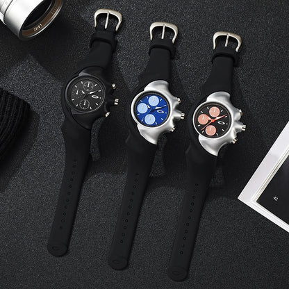 Unisex Quartz Watch With Square Dial, Silica Gel Strap, Pin Buckle, And Ordinary Glass Mirror Material