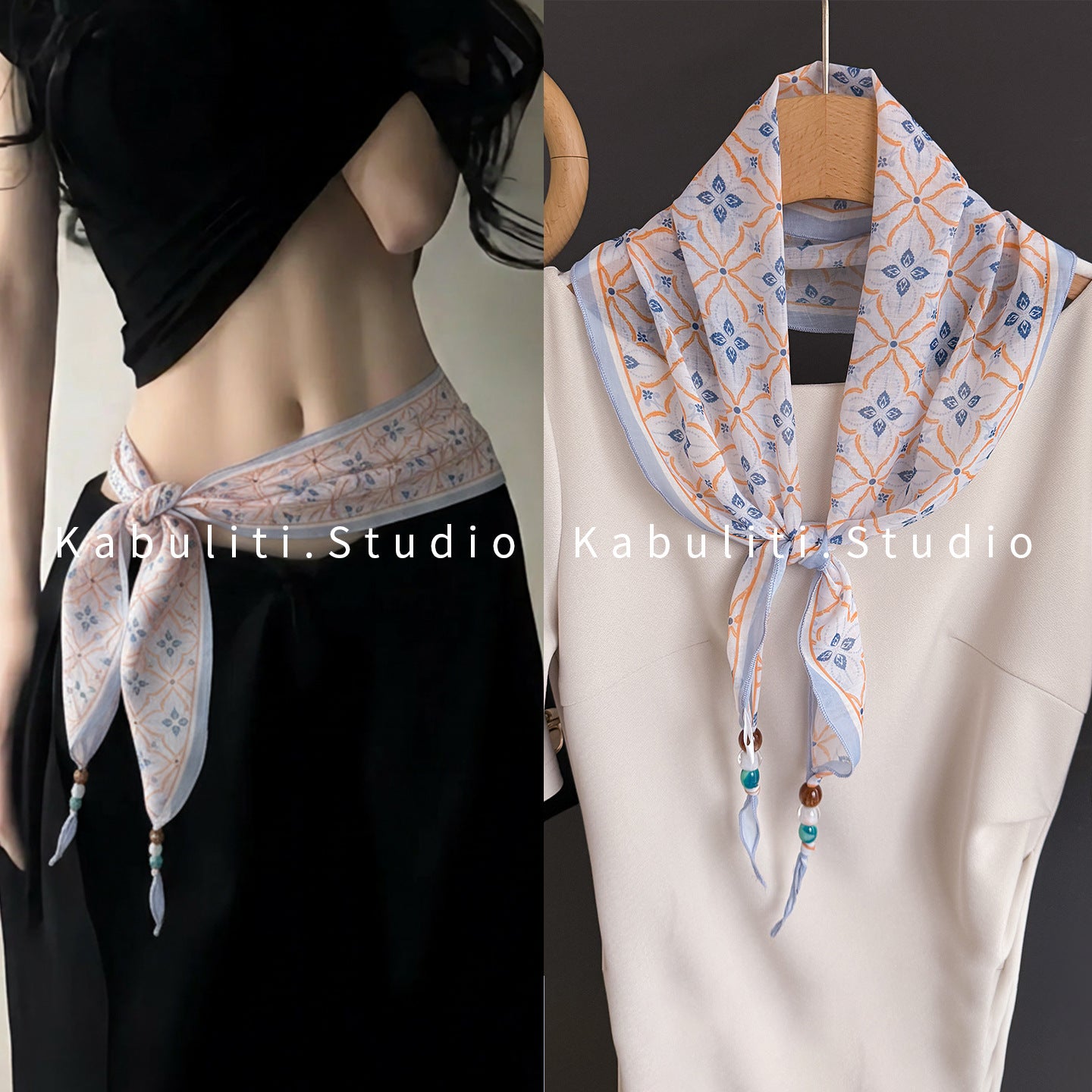 Lingge Original Design Silk Scarf In Natural Pink, Perfect For Spring