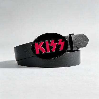 Unisex Rock Style PU Leather Belt With Smooth Finish And Alloy Buckle