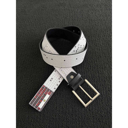 Men's Punk Style Belt With Zinc Alloy Pin Buckle Featuring Printing Surface Finish