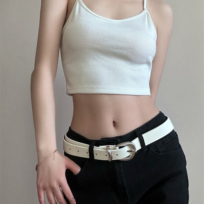 Women’s PU Leather Twist Belt With Alloy Pin Buckle, Stylish And Durable Accessory