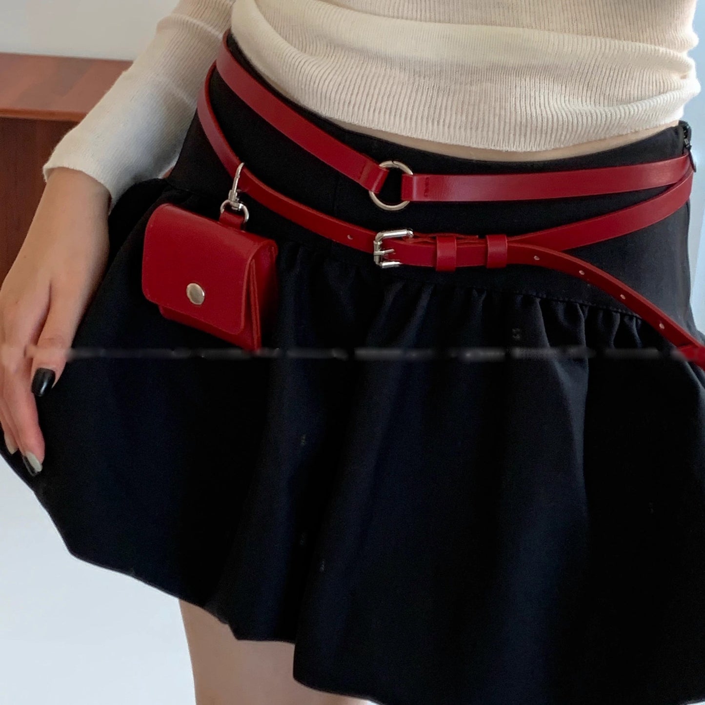 Women’s Square Belt With Pin Buckle Featuring Pu Leather Buckle Material In Alloy