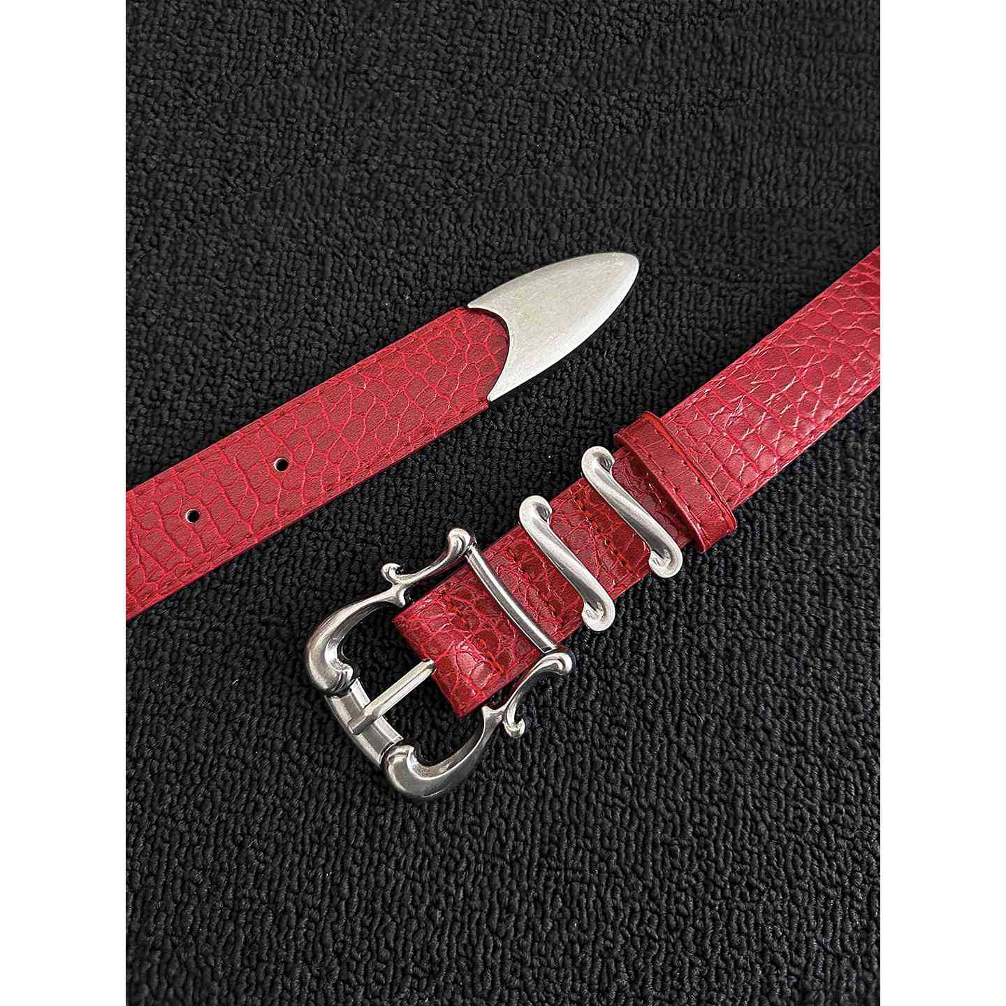 Men's Fashion Crocodile PU Leather Belt With Zinc Alloy Pin Buckle