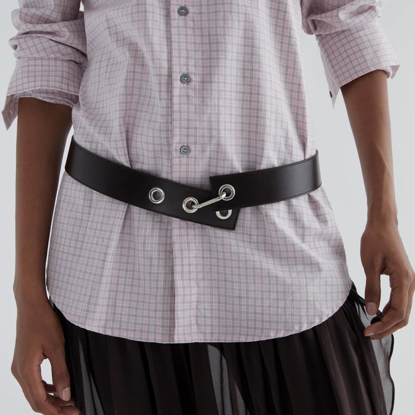 Retro Unisex Fashion Mesh Belt In Dyed Black With Alloy Buckle, Made Of PU Leather