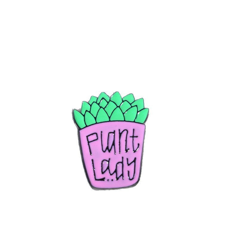 Plant Pin Made Of Zinc Alloy Featuring Enamel Craftsmanship