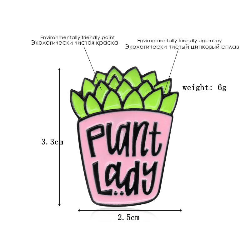 Plant Pin Made Of Zinc Alloy Featuring Enamel Craftsmanship