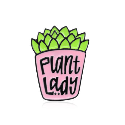 Plant Pin Made Of Zinc Alloy Featuring Enamel Craftsmanship