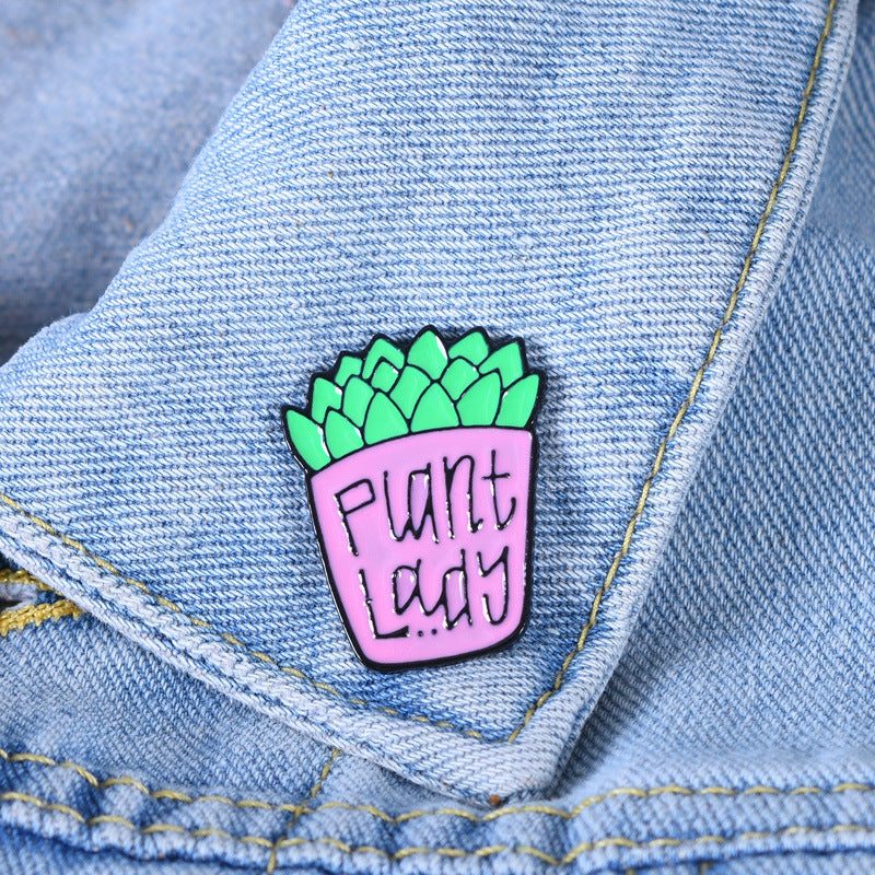 Plant Pin Made Of Zinc Alloy Featuring Enamel Craftsmanship