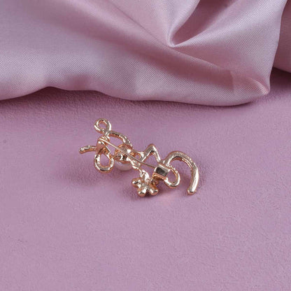 Love Pin Made Of Zinc Alloy With Rhinestones, Electroplated Finish In Gold