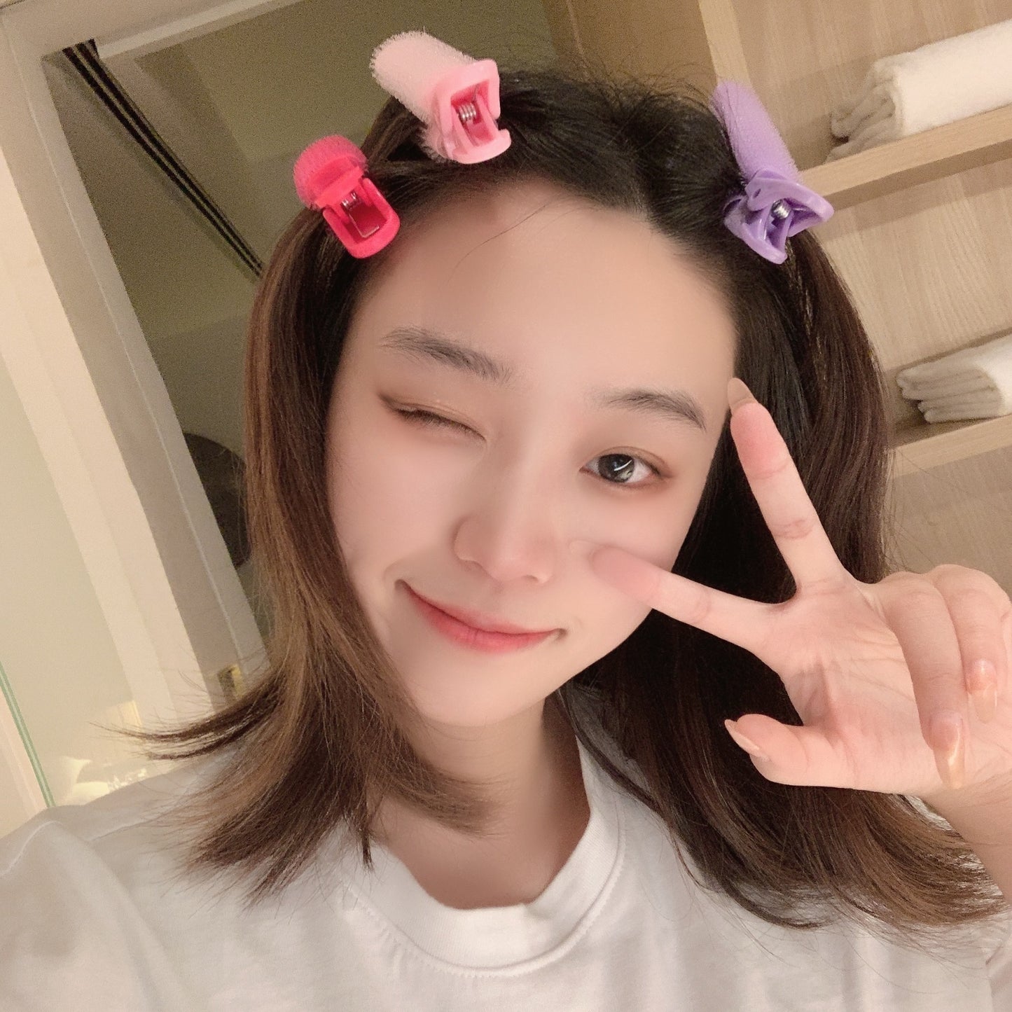 Simple Style Geometric Hairpin Made Of Plastic In Natural Pink, Perfect For Spring And Summer Hair Styling
