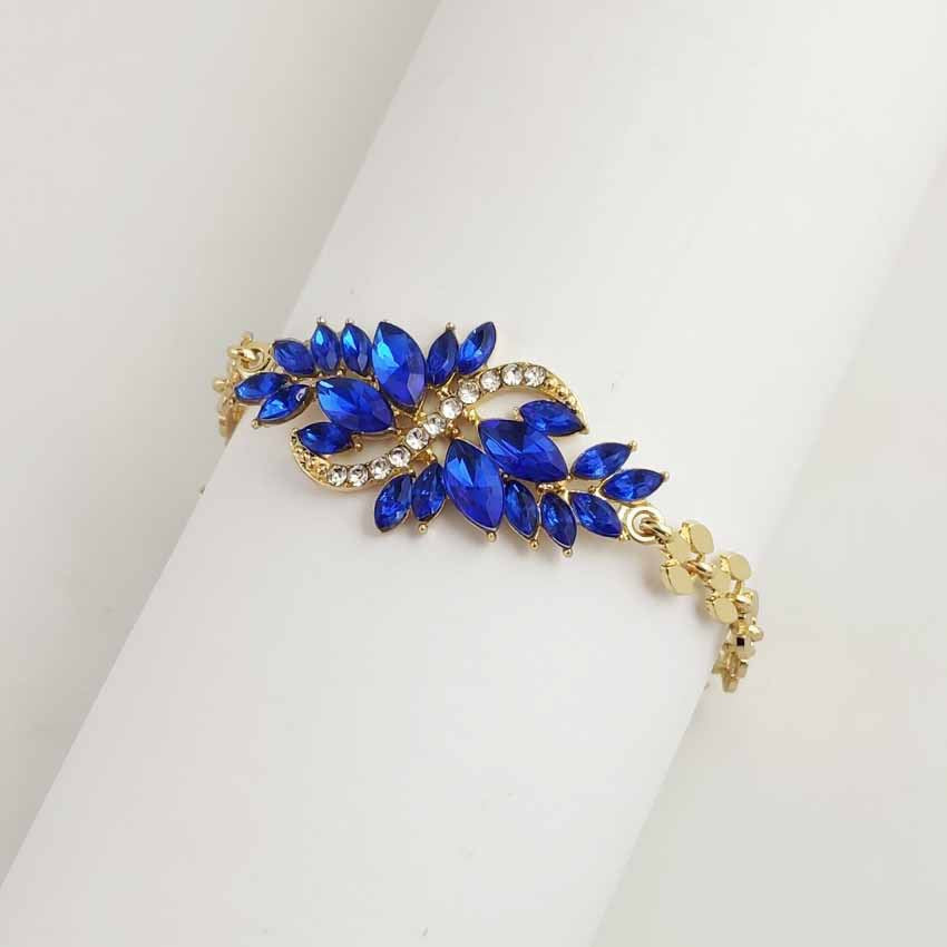 S Shape Red Zinc Alloy Bracelet With Rhinestones, Electroplated Finish And Resin Pendant For Women