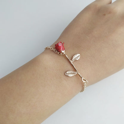 Sweet Rose Gold Electroplated Zinc Alloy Bracelet For Women