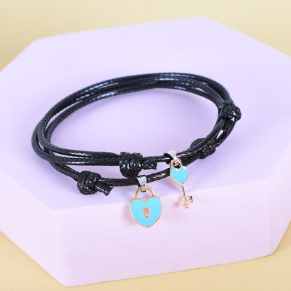 Couple Bracelets Made Of Zinc Alloy In Blue, 1 Pair