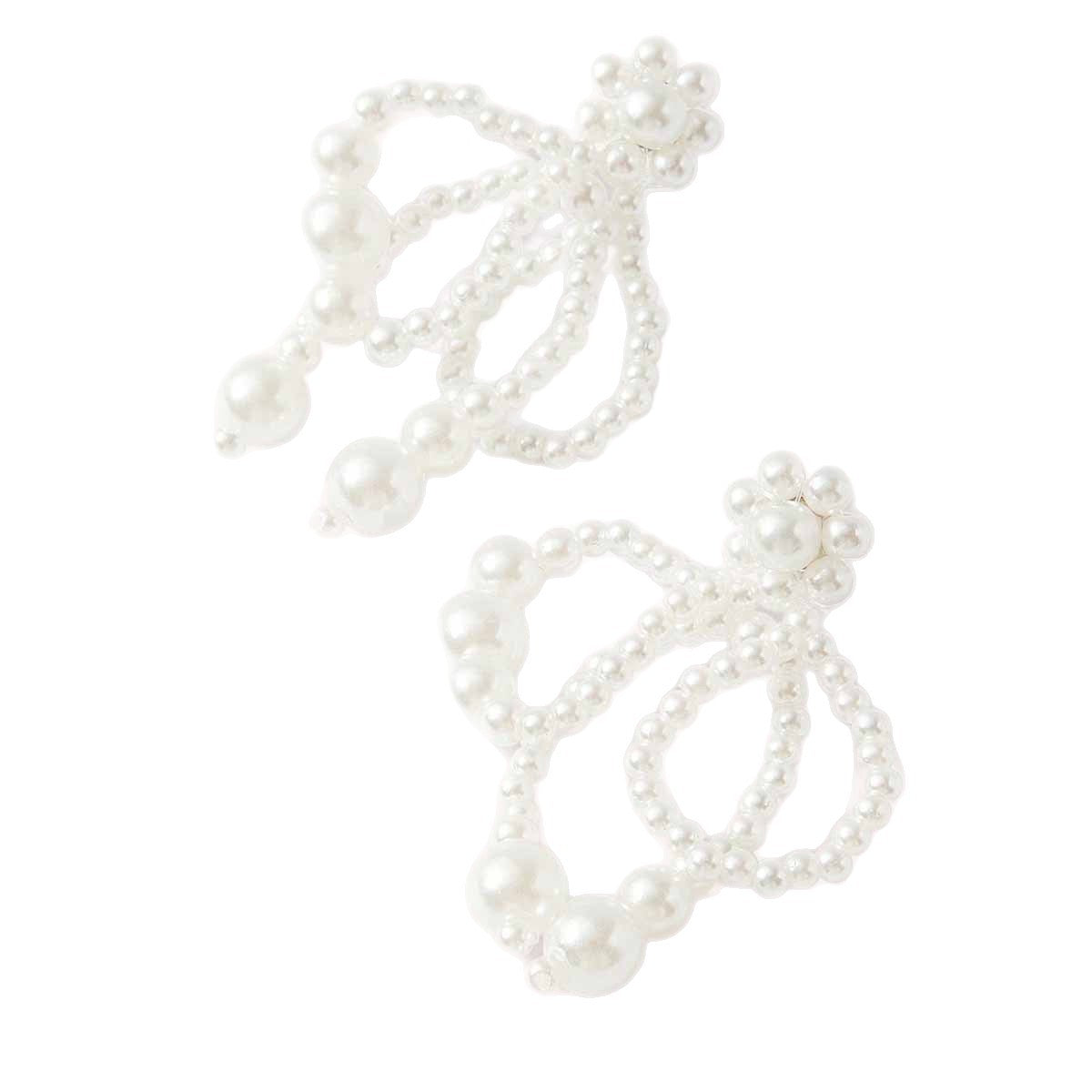 Retro Flowers Earrings With Zinc Alloy And 304 Stainless Steel Ear Pins Featuring Tassel Design And Artificial Pearl Inlay For Unisex