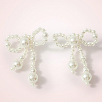 Retro Flowers Earrings With Zinc Alloy And 304 Stainless Steel Ear Pins Featuring Tassel Design And Artificial Pearl Inlay For Unisex
