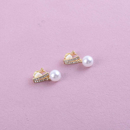 Geometric Sweet Clip Earrings For Unisex Featuring Zinc Alloy And 304 Stainless Steel With Rhinestone Inlay