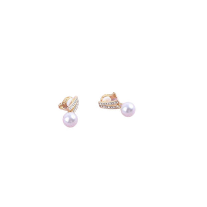 Geometric Sweet Clip Earrings For Unisex Featuring Zinc Alloy And 304 Stainless Steel With Rhinestone Inlay