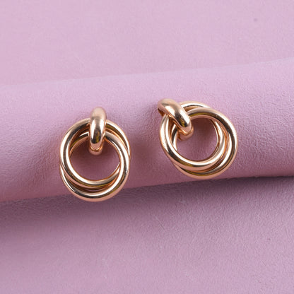 Geometric Simple Style Unisex Earrings In Zinc Alloy With Electroplated Finish And 304 Stainless Steel Ear Pins