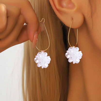 Flowers Earrings In Gold With Electroplated Alloy, Unisex Design