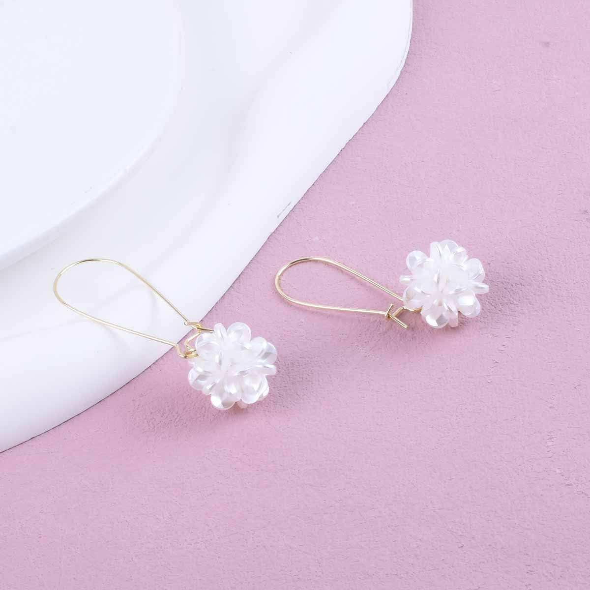 Flowers Earrings In Gold With Electroplated Alloy, Unisex Design