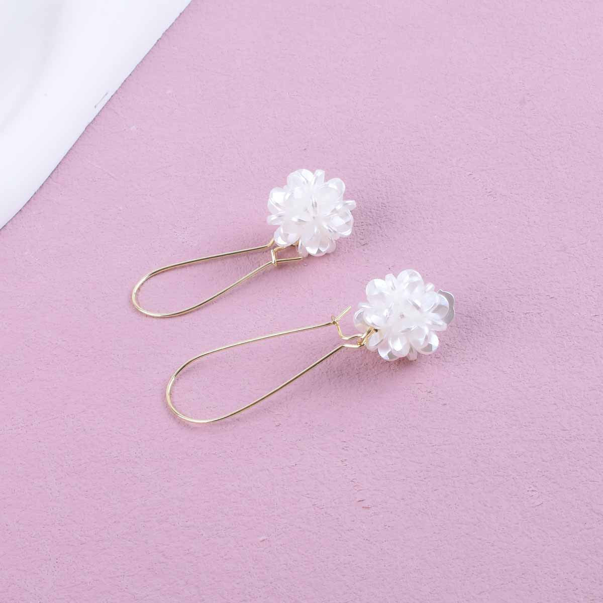 Flowers Earrings In Gold With Electroplated Alloy, Unisex Design