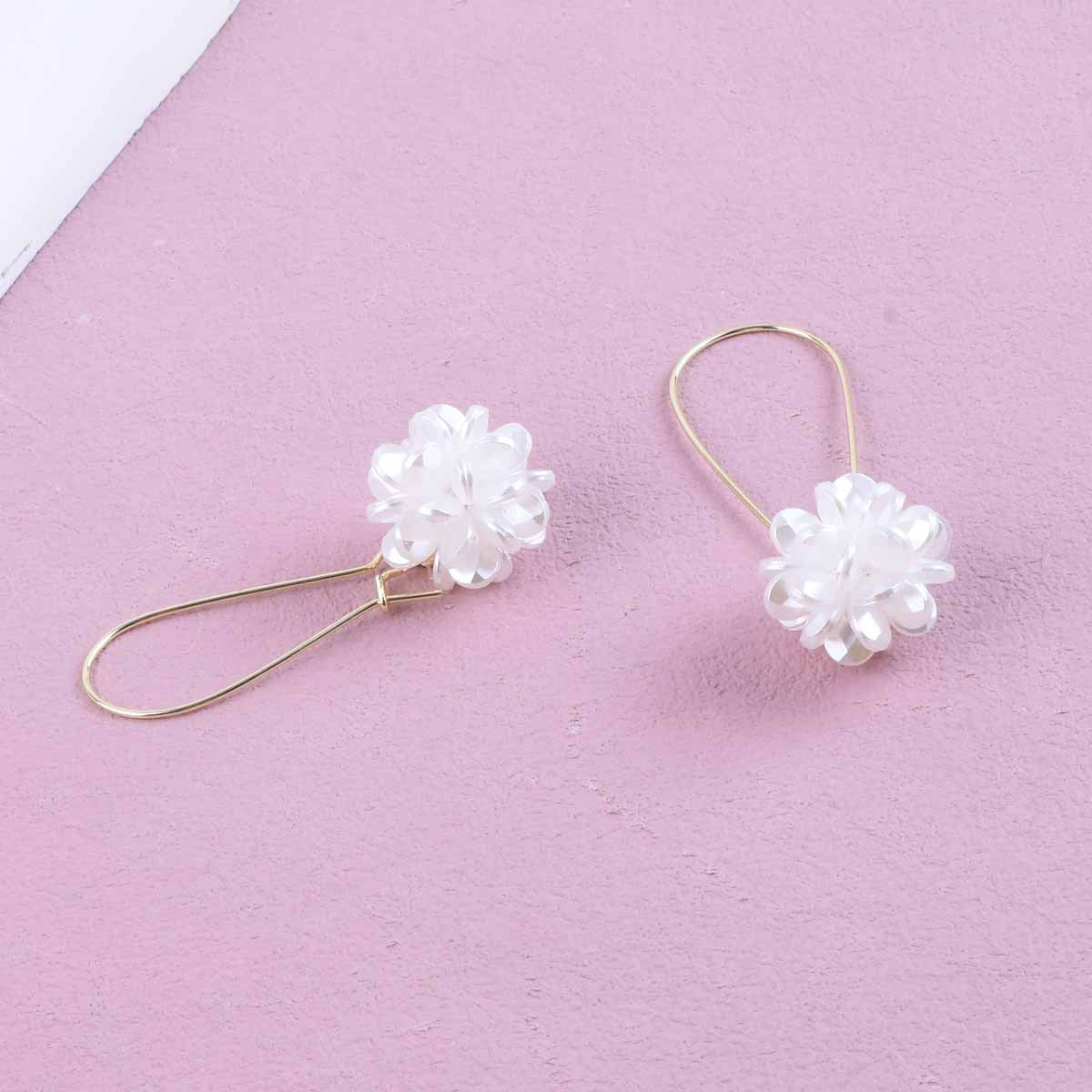 Flowers Earrings In Gold With Electroplated Alloy, Unisex Design