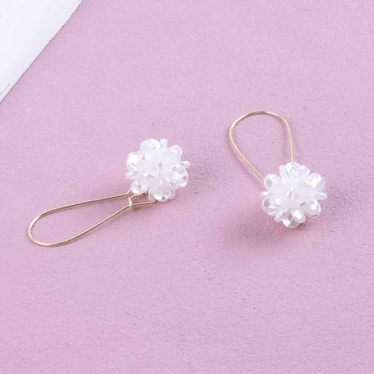 Flowers Earrings In Gold With Electroplated Alloy, Unisex Design