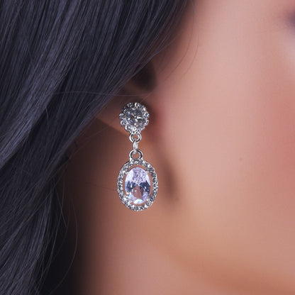 Sweet Round Silver Alloy Earrings With Electroplated Finish, Unisex Design