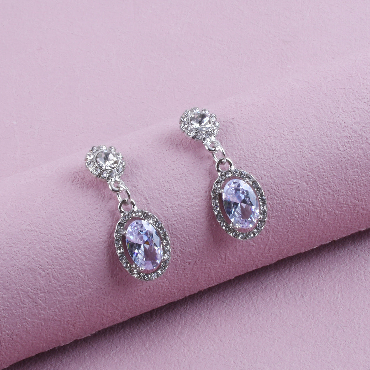 Sweet Round Silver Alloy Earrings With Electroplated Finish, Unisex Design