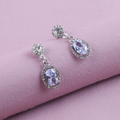 Sweet Round Silver Alloy Earrings With Electroplated Finish, Unisex Design