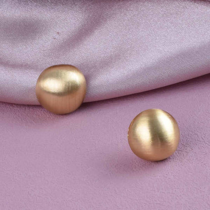 Sweet Semicircle Stud Earrings For Unisex Featuring Brushed Gold Zinc Alloy