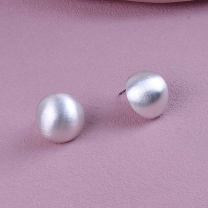 Sweet Semicircle Stud Earrings For Unisex Featuring Brushed Gold Zinc Alloy