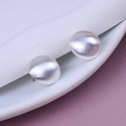 Sweet Semicircle Stud Earrings For Unisex Featuring Brushed Gold Zinc Alloy