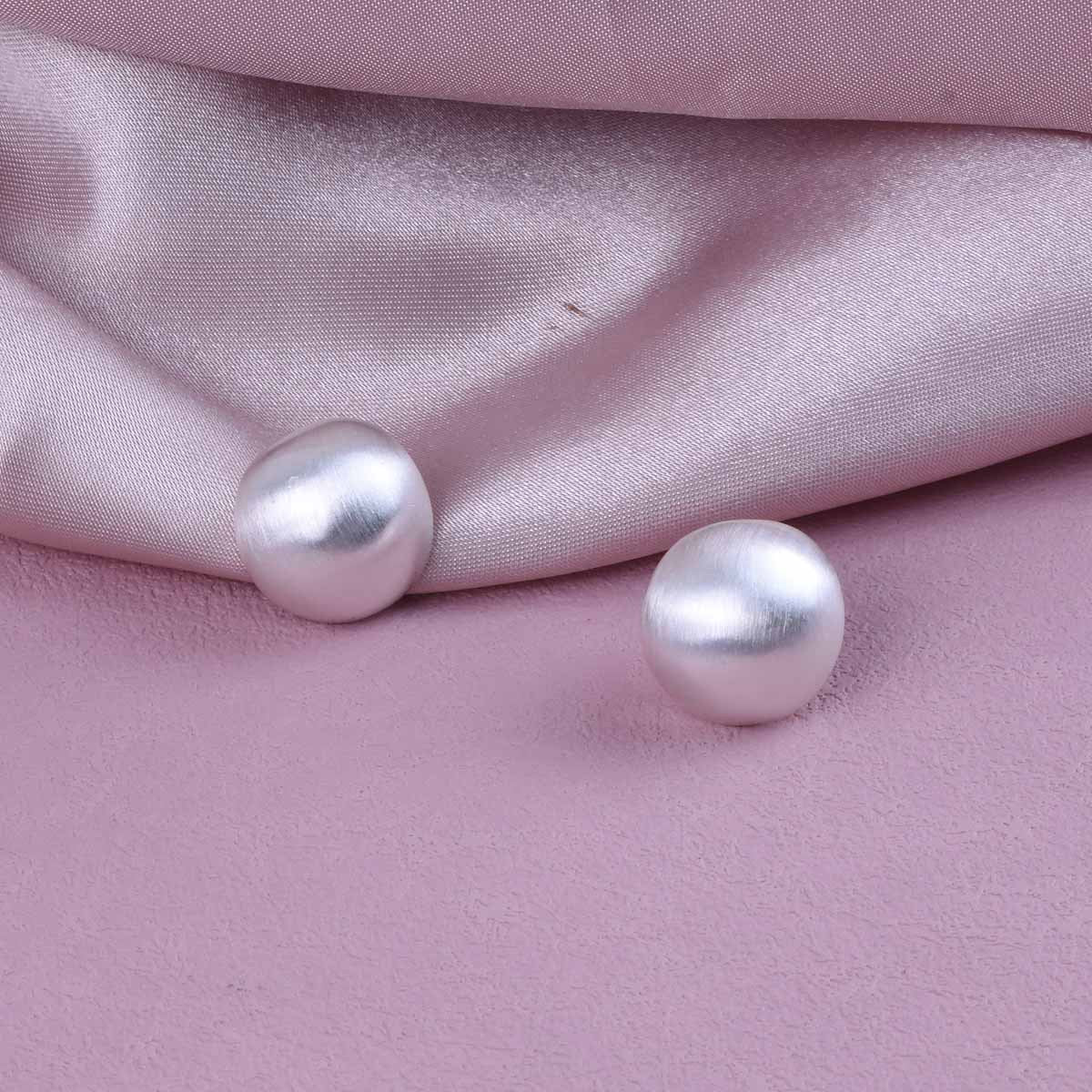 Sweet Semicircle Stud Earrings For Unisex Featuring Brushed Gold Zinc Alloy
