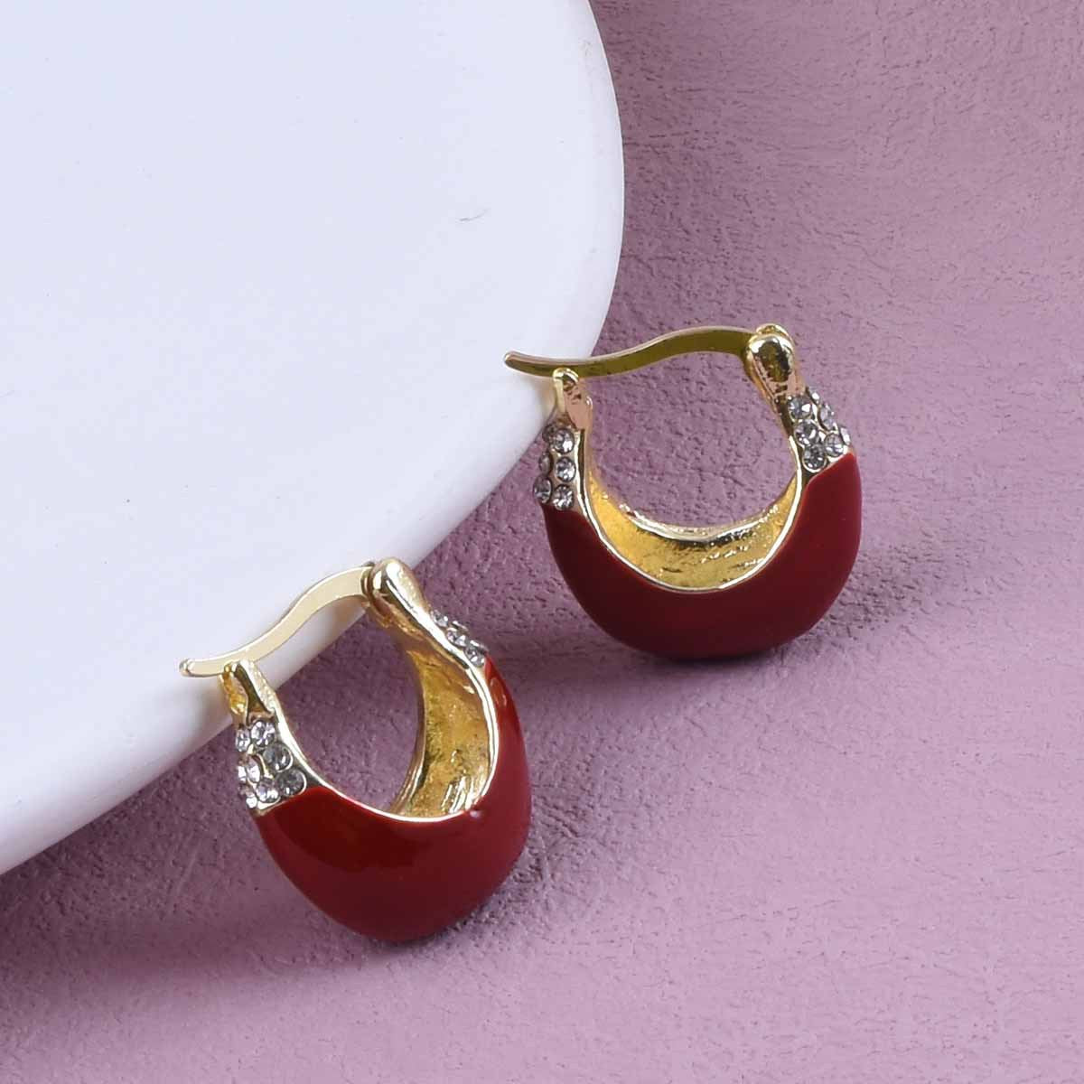Sweet Geometric Green Alloy Earrings With Electroplated Finish And 925 Sterling Silver Posts, Unisex Design