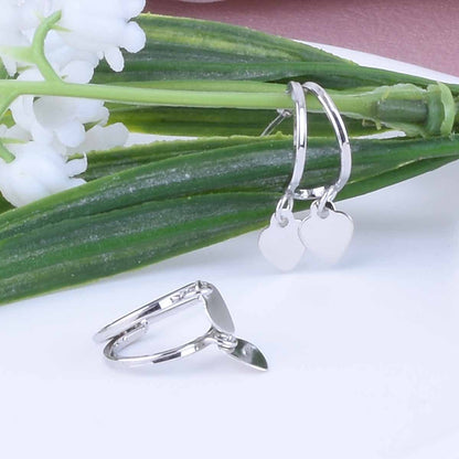 Heart Shape Stud Earrings For Unisex Featuring Electroplated Zinc Alloy In Silver With Sweet Style