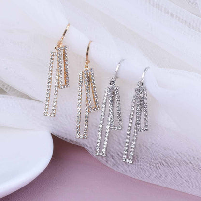 Sweet Tassel Earrings For Women With 925 Sterling Silver Ear Pins And Silver Alloy Featuring Rhinestones