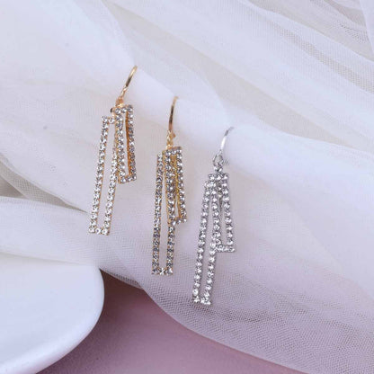 Sweet Tassel Earrings For Women With 925 Sterling Silver Ear Pins And Silver Alloy Featuring Rhinestones